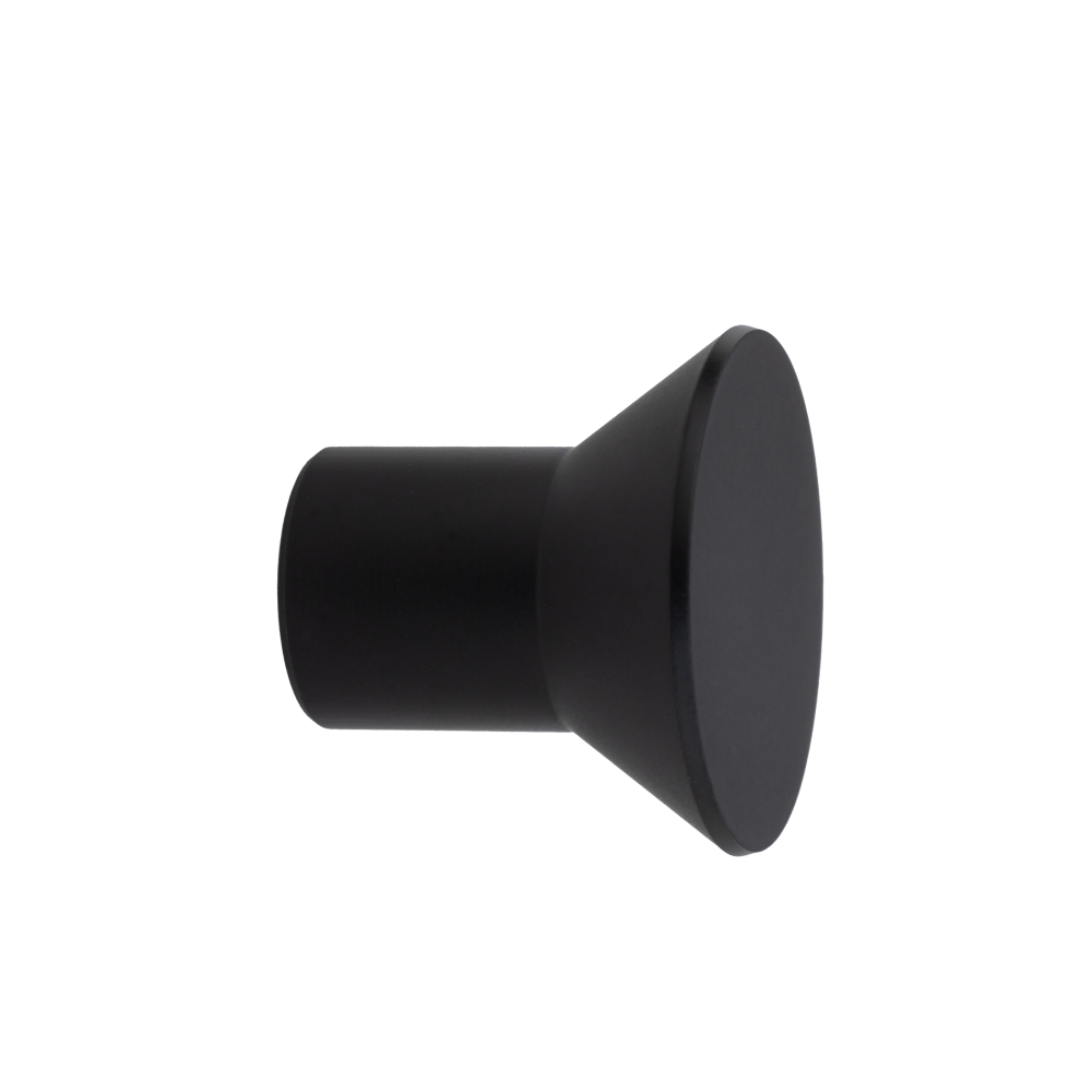 Pomo lacado negro Ø30 Herrajes Evi