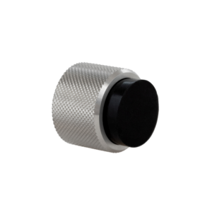 Wall-mounted door stop, dual installation, knurled design, 198